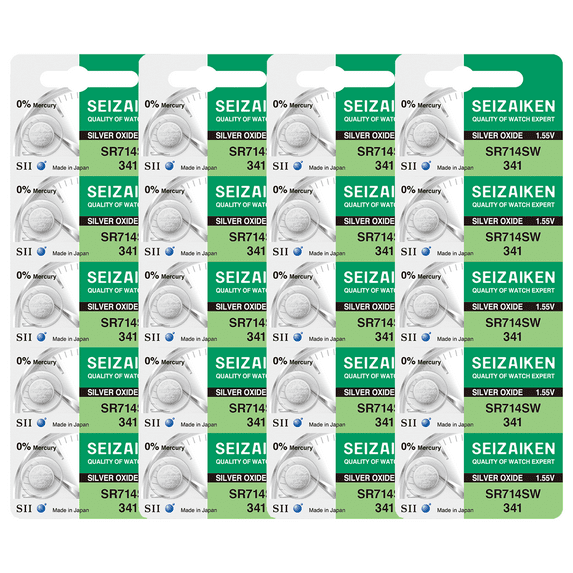 Seizaiken 341 SR714SW 1.55V 0%Hg Silver Oxide Watch Battery (20 Batteries)