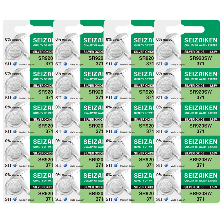 Seizaiken 371 SR920SW 1.55V 0%Hg Silver Oxide Watch Battery
