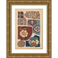 thumbnail image 1 of Seizan, Ema 23x32 Gold Ornate Wood Framed with Double Matting Museum Art Print Titled - Japanese Textile Design III, 1 of 4