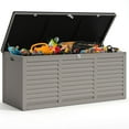 thumbnail image 1 of Seizeen 130GAL Outdoor Storage Box for Patio & Garden, Large Resin Deck Box w/ 2 Handles & Metal Hydraulic, Gray, 1 of 9