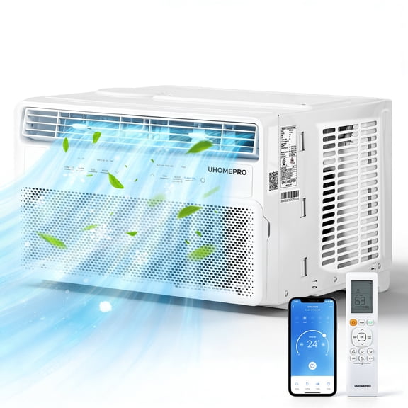 Window Air Conditioner, 10000BTU Fast Cooling Window AC Unit with Energy Saver, Sleep Mode, 4-Way Airflow, 24H Timer, Fresh Air Vent for Bedroom Apartment up to 450 Sq.Ft