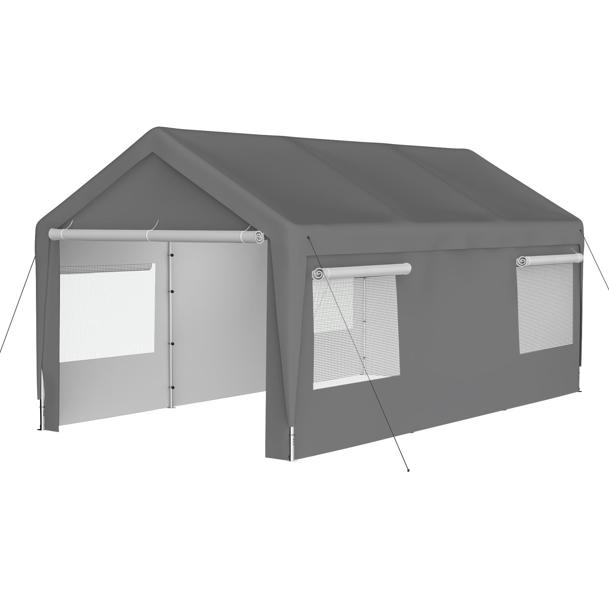Seizeen 122.40 x 233.40 x 109.00 inches Gray Carport