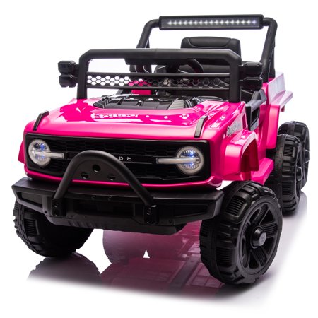 Seizeen 12V Kids Ride On Cars Battery Powered, 6-Wheel Ride on Toy w/ Remote Control, 3 Speeds, Music Player, Ride On Cars for Kids As Best Gift for Girls Boys, Pink