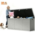 thumbnail image 1 of Seizeen Resin Deck Box, 130 Gal Outdoor Storage Box, Waterproof Large Patio Lockable Deck Box for Outside Cushions, Pool Accessories, Throw Pillows, Garden Tools, Gray, 1 of 8