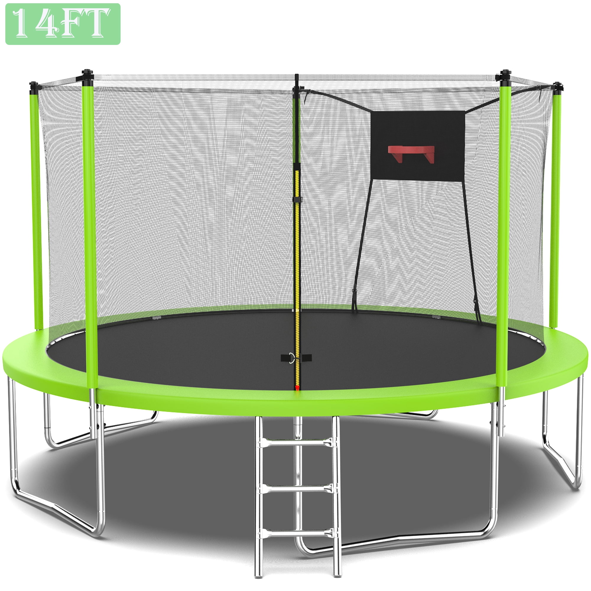 Seizeen 14FT Kids Trampoline W/Hoop HeavyDuty Round Trampoline with