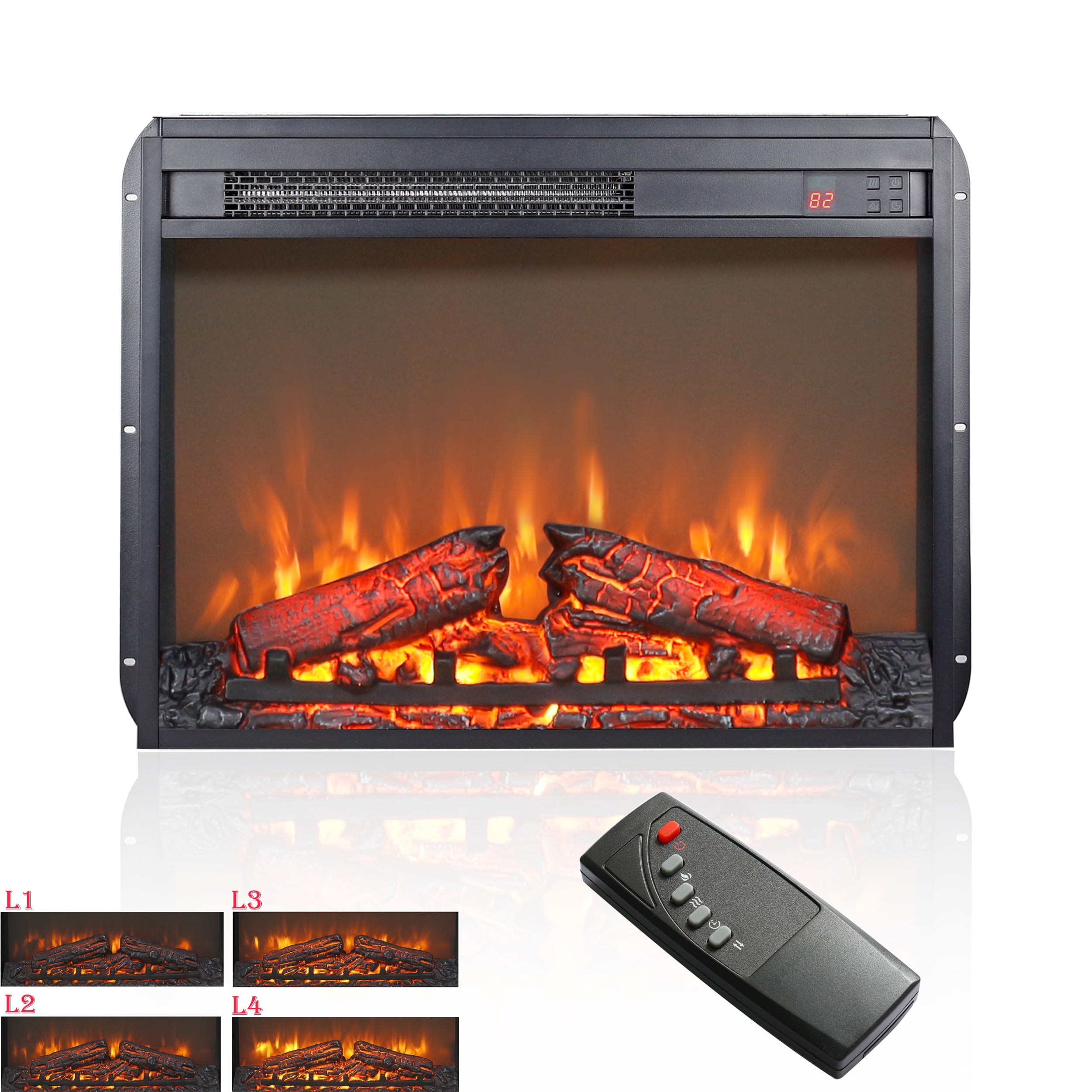 Seizeen 24'' Electric Fireplace Insert, Freestanding Fireplace Heater ...