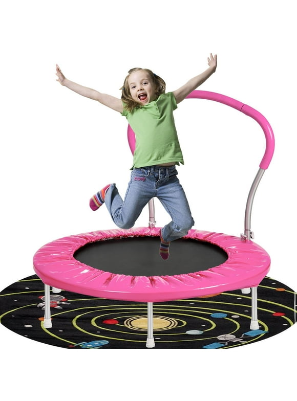 Seizeen 36'' Small Kids Trampoline, Toddler Trampoline Foldable Rebounder with Handle, Mini Trampoline for Indoor Outdoor, Gift for 3-7 Years Boys and Girls