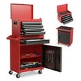 thumbnail image 1 of Seizeen 42''H Metal Tool Cart Rolling Tool Chest with 5 Drawers, Lockable Tool Box Garage Storage with Detachable Top, Hooks, 1 of 10