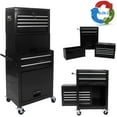 thumbnail image 1 of Seizeen 6-Drawer Rolling Tool Box, 3-IN-1 Metal Tool Chest Detachable, Garage Storage Cabinet for Tool Organizer, Black Toolbox On Wheels Lockable, 1 of 11