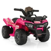 Seizeen 6V Kids 4 Wheeler, Ride On Toy Car Quad Bike, 0.6-1.9MPH Safe Speed Kids ATV for Age 1.5-3 Boys/Girls, Music Horn USB MP3, Camo Pink