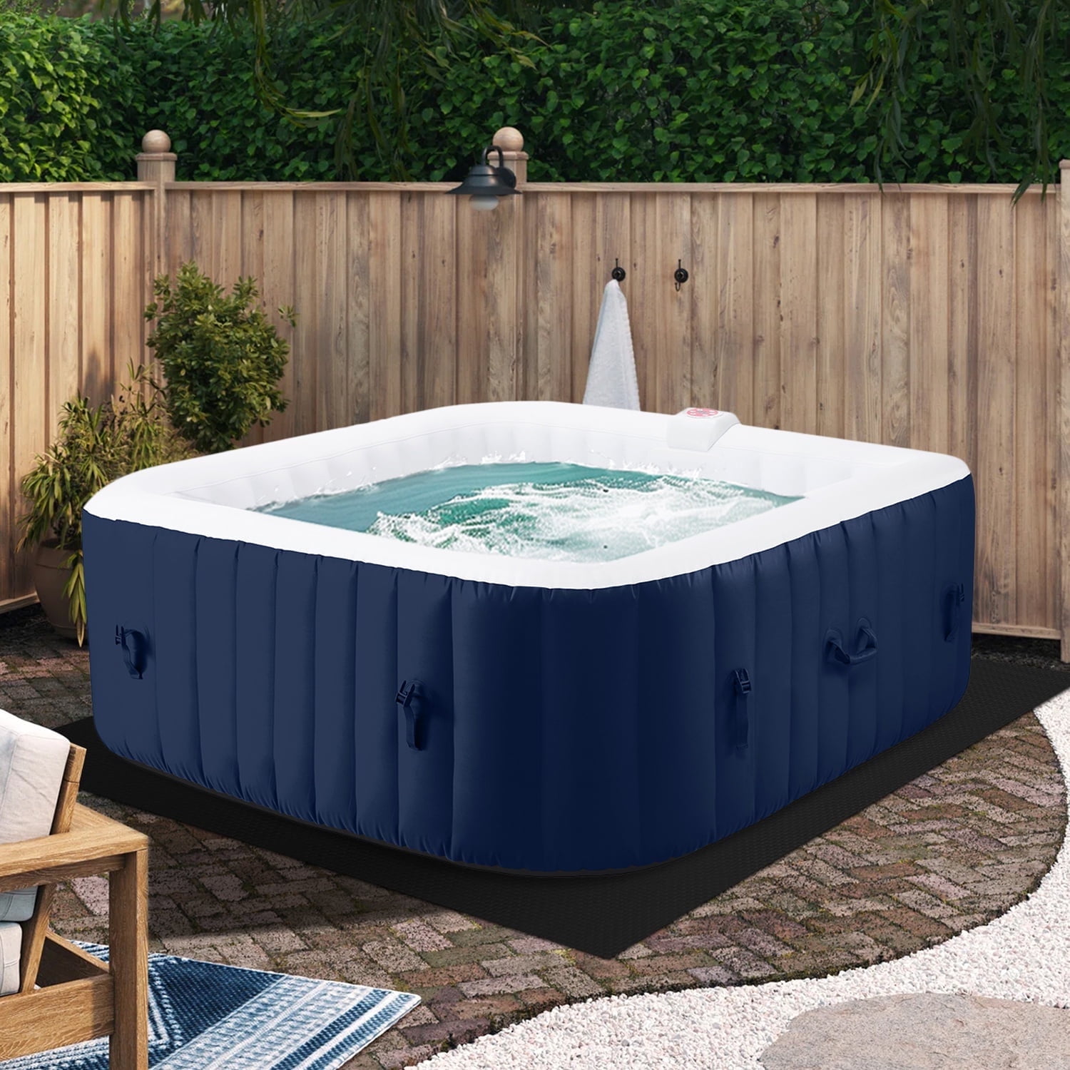 Seizeen 73''x73'' Inflatable Hot Tub with Air Jets