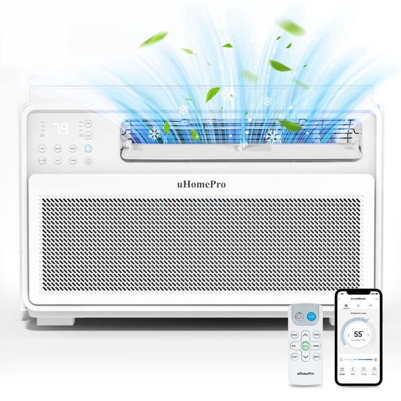 8000 BTU Inverter Window Air Conditioner, 15 CEER Energy Efficient AC with 42dB Quiet Operation, WiFi & App Control, Auto Swing, 4 Modes & ECO Setting, Cools up to 350 Sq.Ft.