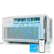 8000BTU Window Air Conditioner, Seizeen 15-CEER Smart Inverter AC for Home Apartment, 42dB Super Quiet for Baby Room, 35per Energy Saving up to 350sq.ft., Easy T-Design Assembly, APP Control