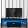 thumbnail image 1 of Seizeen Black TV Stand, Modern Led TV Stand Cabinet with 4 Light Modes, TV Console Table for 55 Inch TV with Drawer, Entertainment Center with Adjustable Led Lights, 1 of 10