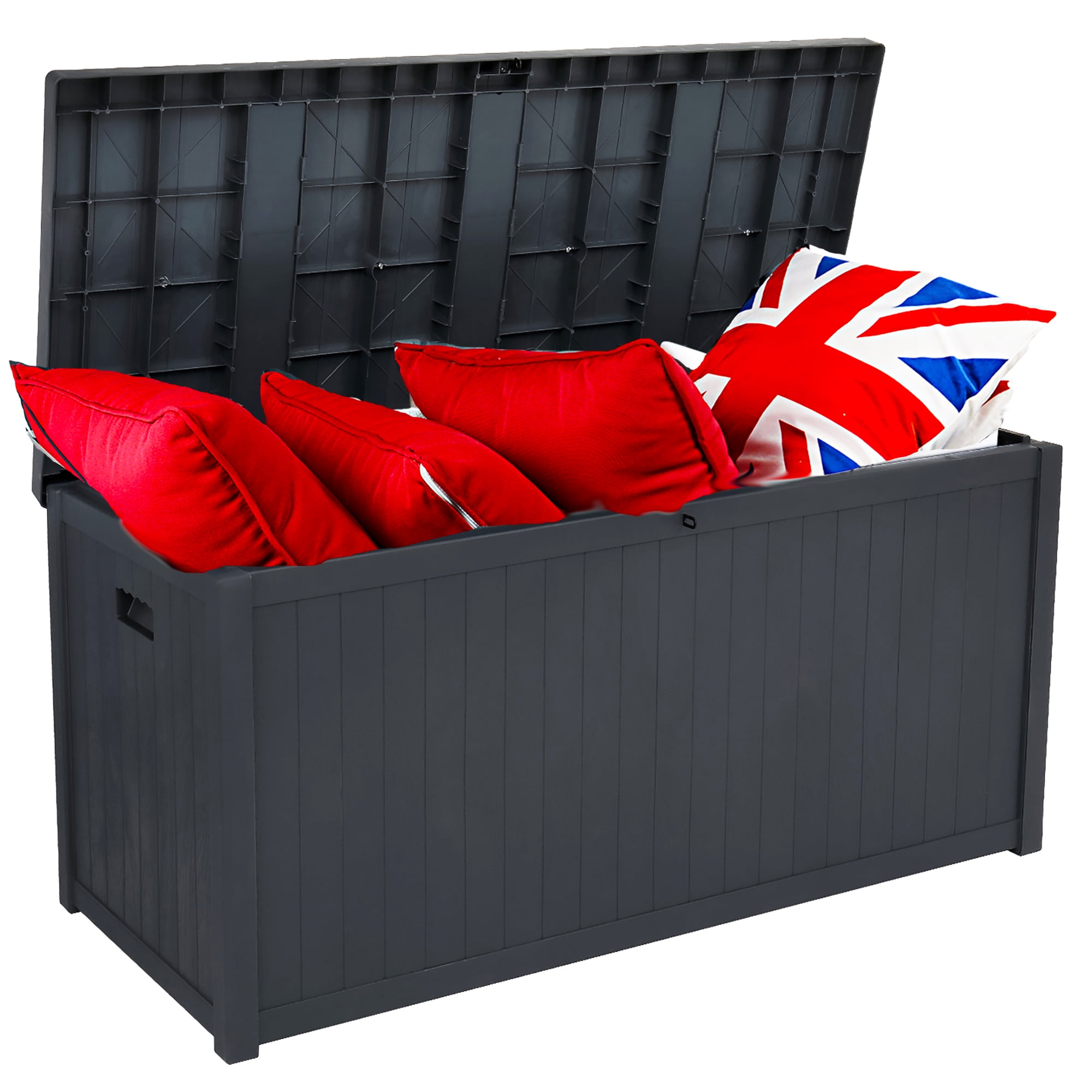 Seizeen Deck Box for Outside, 113GAL Outdoor Storage Box for Pool