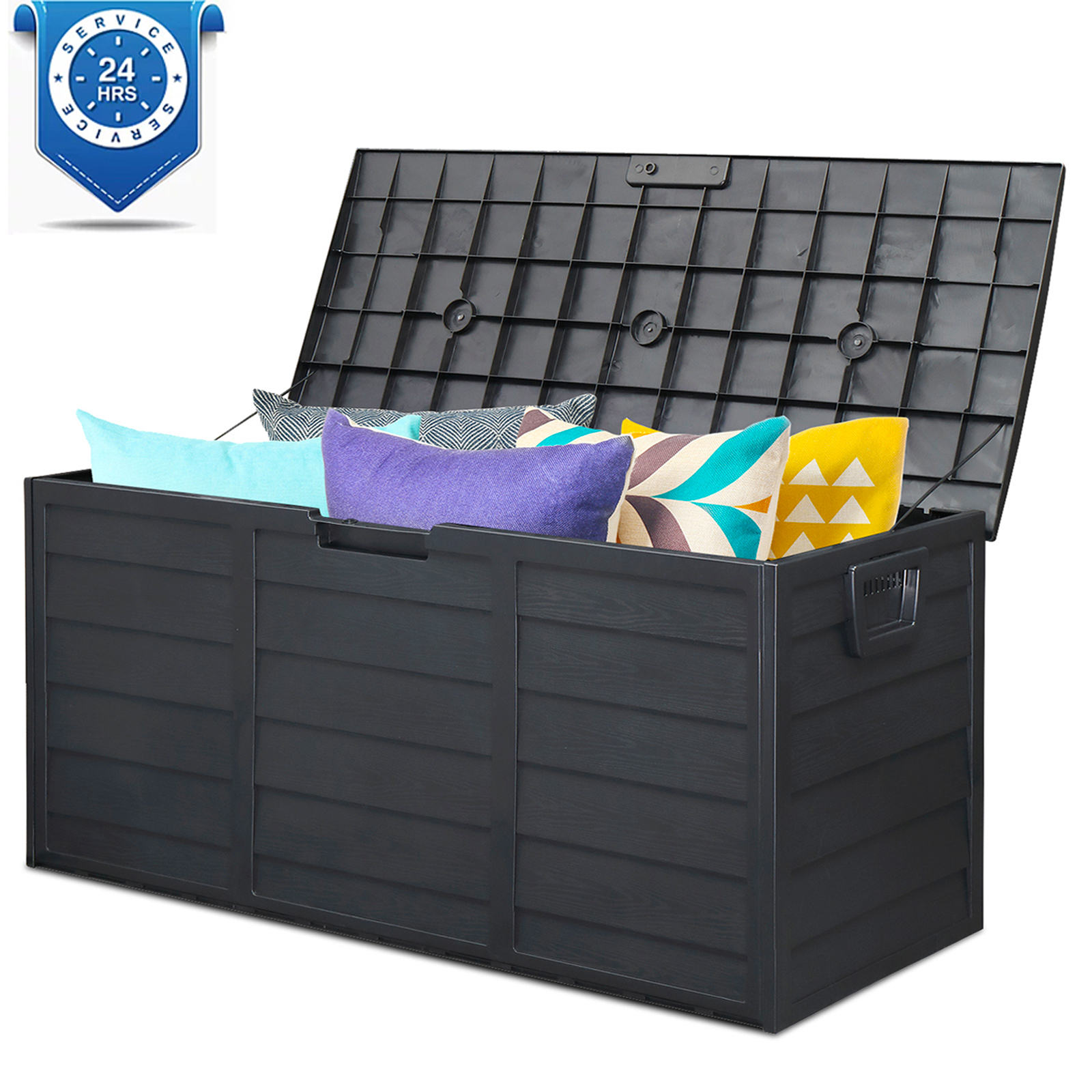 Seizeen Deck Box for Outside, 75GAL Outdoor Storage Box for Pool