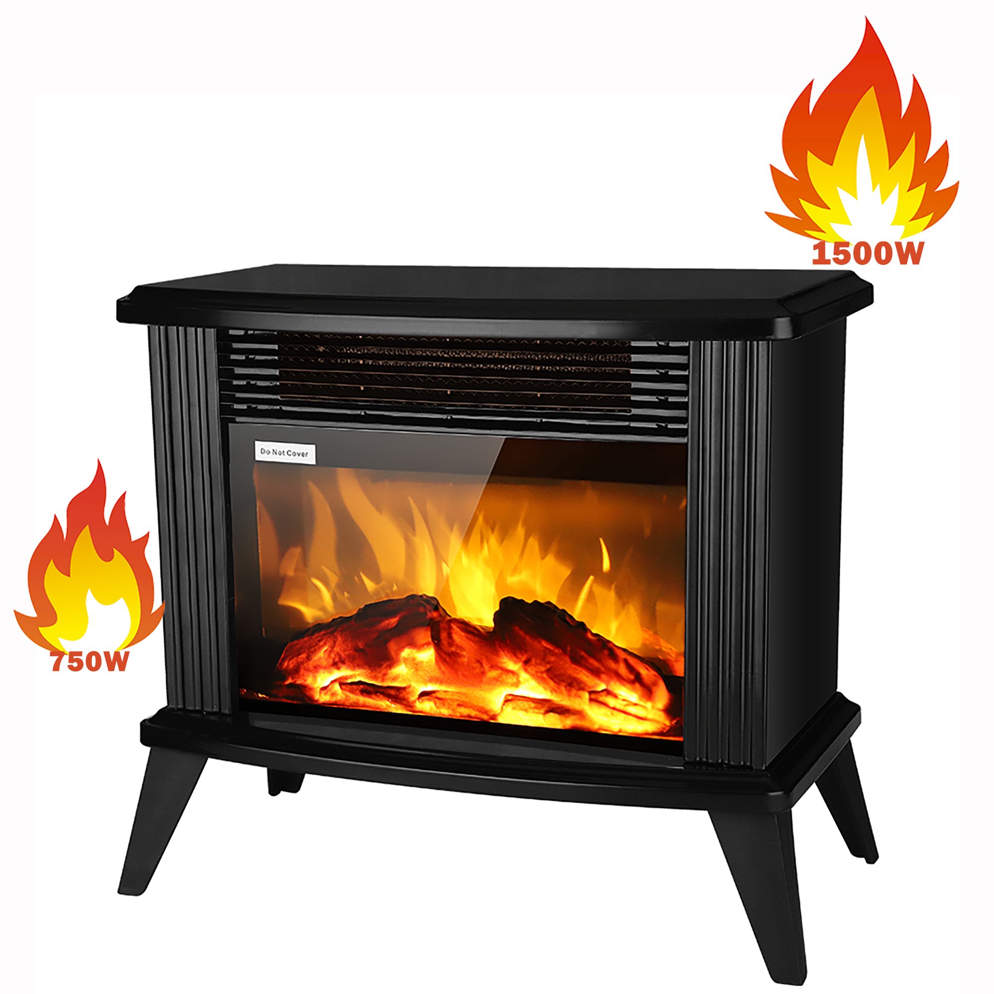 Seizeen Electric Heaters for Inside, 13''H Small Space Heater Portable,  1500W/750W Fireplace Heaters with Virtual Flame, Shutoff Safety Protection  - Walmart.com