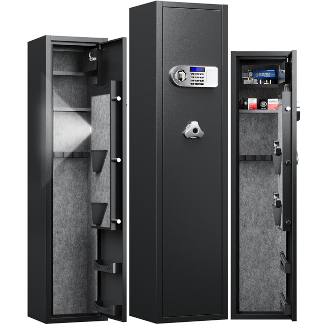 Seizeen Gun Safe, Large Digital Keypad Gun Storage w/Alarm