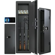 Seizeen In Wall Safe for Rifle Pistol, Heavy-Duty Hidden Gun Storage Cabinets, Black