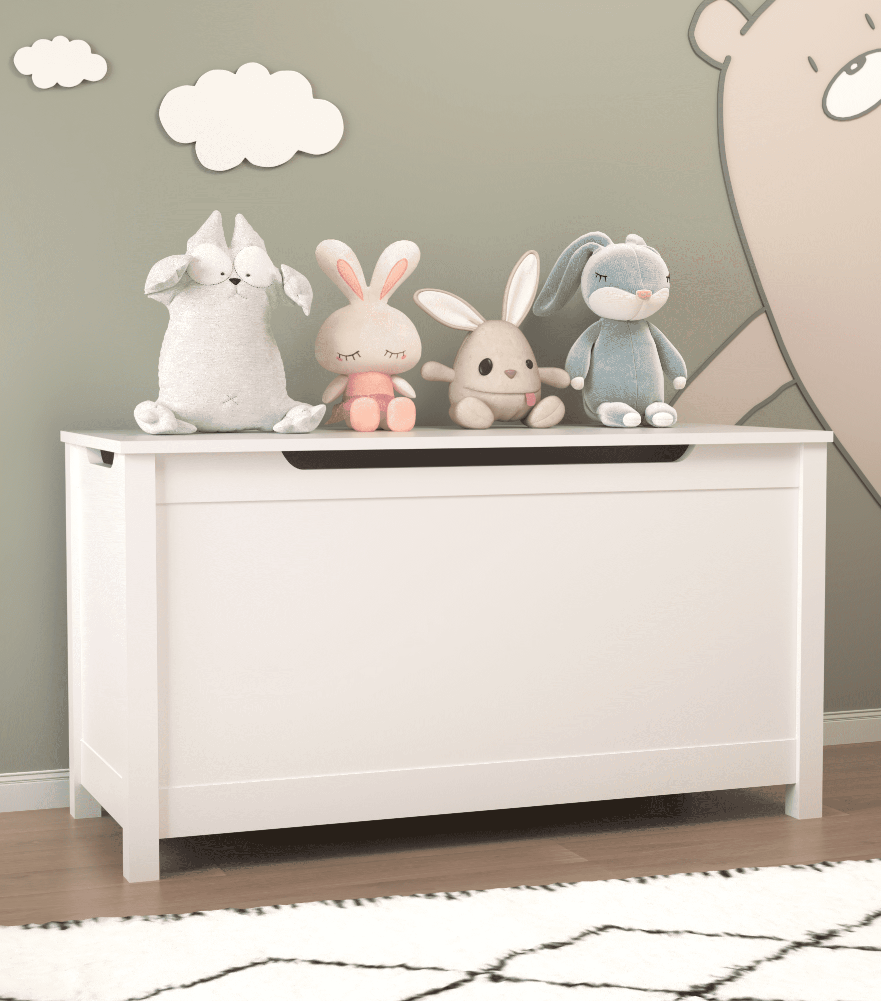Large Toy Box Chest With Lid, Collapsible Sturdy Toy Storage Organizer