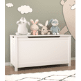 thumbnail image 1 of Seizeen Kids Toy Box, White Wooden Toy Chest Organizer with Safety Hinged Lid, Entryway Storage Bench Supports 100 lbs, Toy Storage Chest for Bedroom, Toddler Room, L0290, 1 of 10