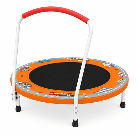 Seizeen Kids Trampoline for Toddler, 36’’ Mini Foldable Trampoline with Handle, Cute Monkey Small Rebounder as Birthday, Christmas Gift for 3-7 Years Boys & Girls