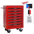 thumbnail image 1 of Seizeen NEW Rolling Tool Box 5-Drawers, Metal Tool Chest Garage Storage Cabinet, 30''H Large Tool Organizer on Wheels Lockable, Red, 1 of 11