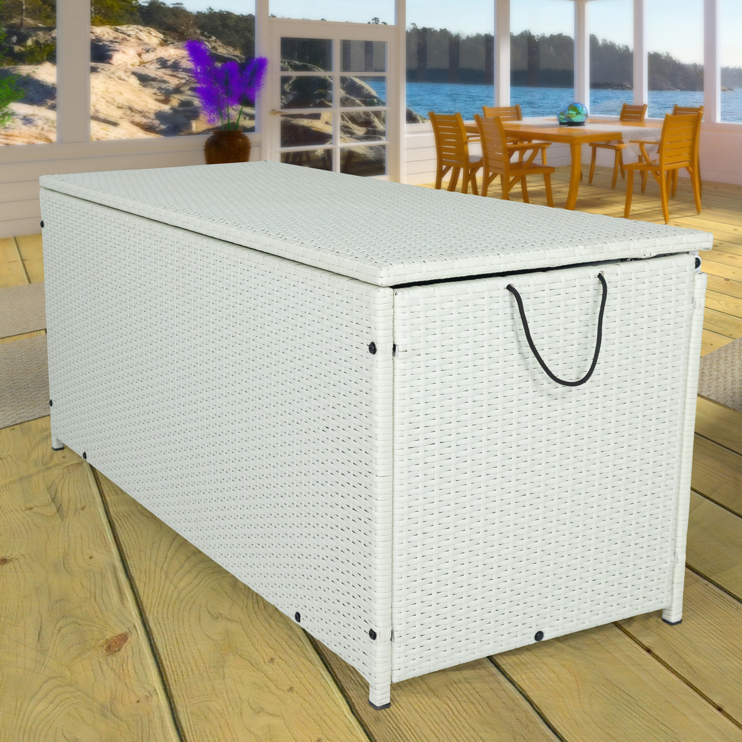 Seizeen Outdoor Storage Box 113 Gal, XL AllWeather Deck Box Waterproof