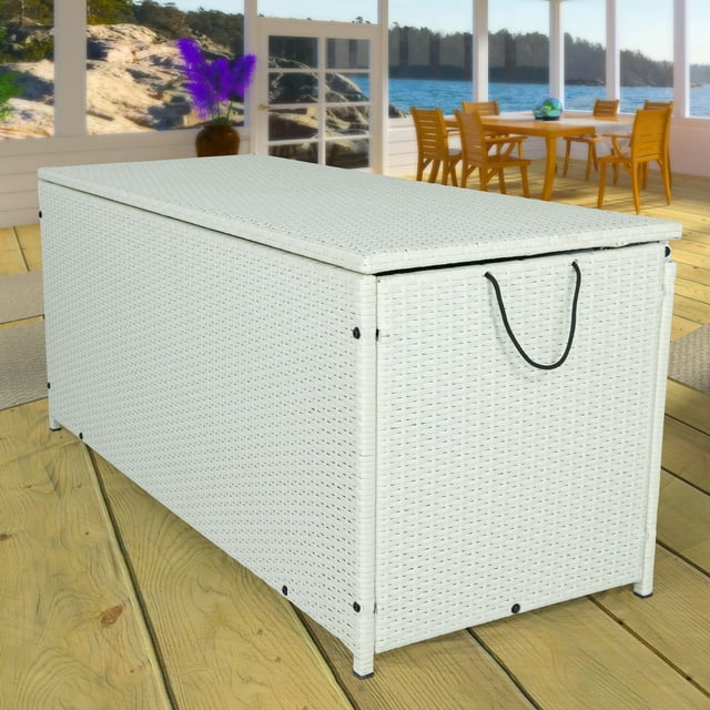 Seizeen Outdoor Storage Box 113 Gal, XL AllWeather Deck Box Waterproof with Inner Liner, Heavy