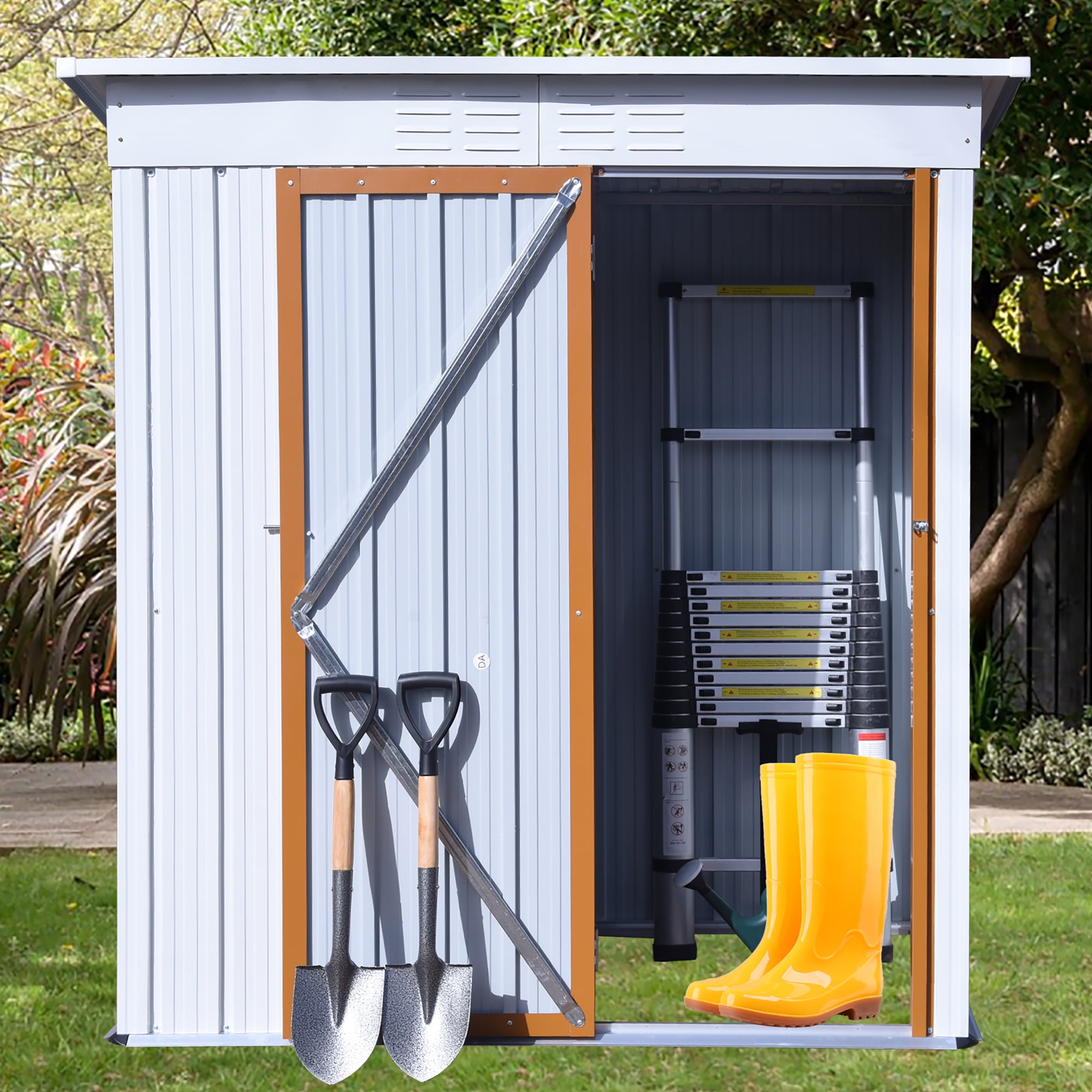 Seizeen Outdoor Storage Shed, 5 x 3 ft Patio Tool Storage Shed for