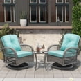 thumbnail image 1 of Seizeen Patio Furniture Set, 3 Pieces Outdoor Swivel Gliders Rocker, Wicker Bistro Set with Thickened Cushions, Rattan Porch Balcony Furniture Chair for 2 with Table, 360°Swivel, 1 of 9