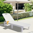 thumbnail image 1 of Seizeen Patio Sun Lounger, 2023 New All-Weather PP Outdoor Chaise Lounge, Foldable Backrest Lounge Chair for Outside Poolside Deck Porch Backyard, 1 Set, White, 1 of 10
