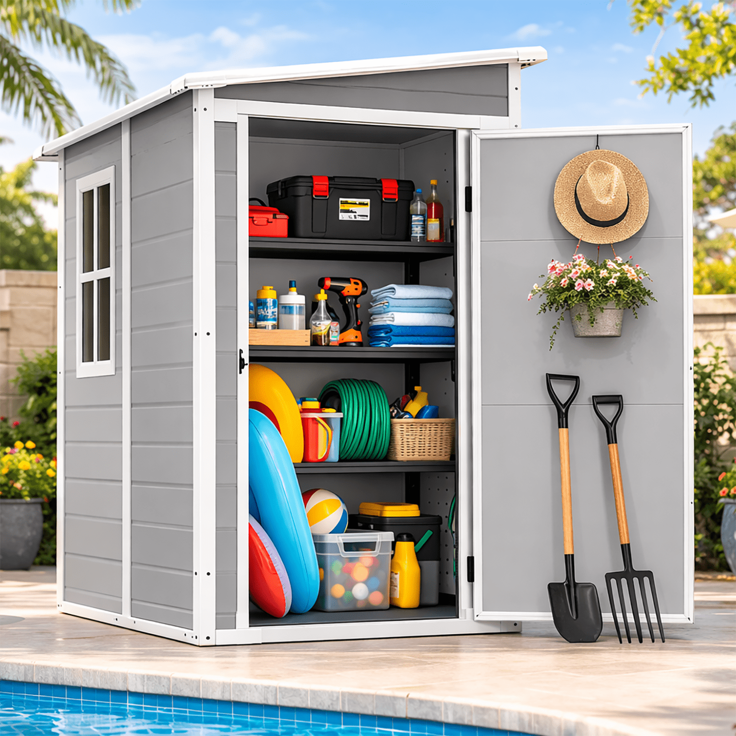 Seizeen Plastic Lean-to Shed - Thumbnail 2