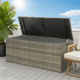 thumbnail image 1 of Seizeen Rattan Outdoor Storage Box, XL Wicker Deck Box & Cushion Storage Container, Waterproof Pool Box for Pool Accessories, 113 Gallon Patio Storage Box W/Inner Liner, Grey, 1 of 8