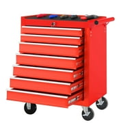 Seizeen Rolling Tool Boxes on Wheels, 7 Drawers Tool Chest Storage Cabinet Metal, Multifunctional Tool Cart Lockable for Garage Workshop, 31''H Tool Organizer