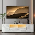 thumbnail image 1 of Seizeen TV Stand for 30-70 Inch TV, Modern TV Cabinet with Led Lights, TV Entertainment Center with Remote Control, High Gloss TV Console Table for Living Room, White, 1 of 15
