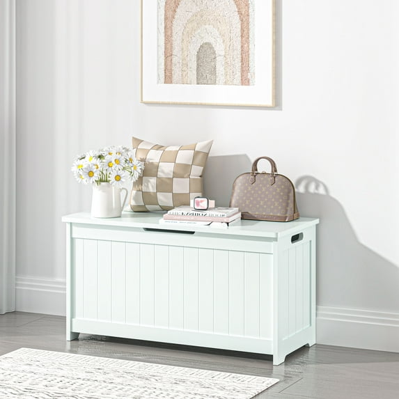 Seizeen Toy Chest with Foldable Fabric Drawer for Boys & Girls, Toy Box with Seat Bench, Multi-functional Storage Cabinet