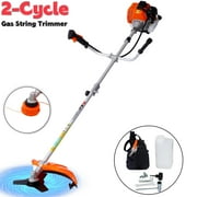 Seizeen Weed Wacker Gas Powered, 52cc Powerful Weed Eater Cordless, 18 String Trimmer with 10 Brush Cutter, Full-Crank 2-cycle Engine, Double Handle, Shoulder Strap