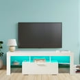 thumbnail image 1 of Seizeen White TV Stand, Modern Led TV Stand Cabinet with 4 Light Modes, TV Console Table for 55 Inch TV with Drawer, Entertainment Center with Adjustable Led Lights, 1 of 10