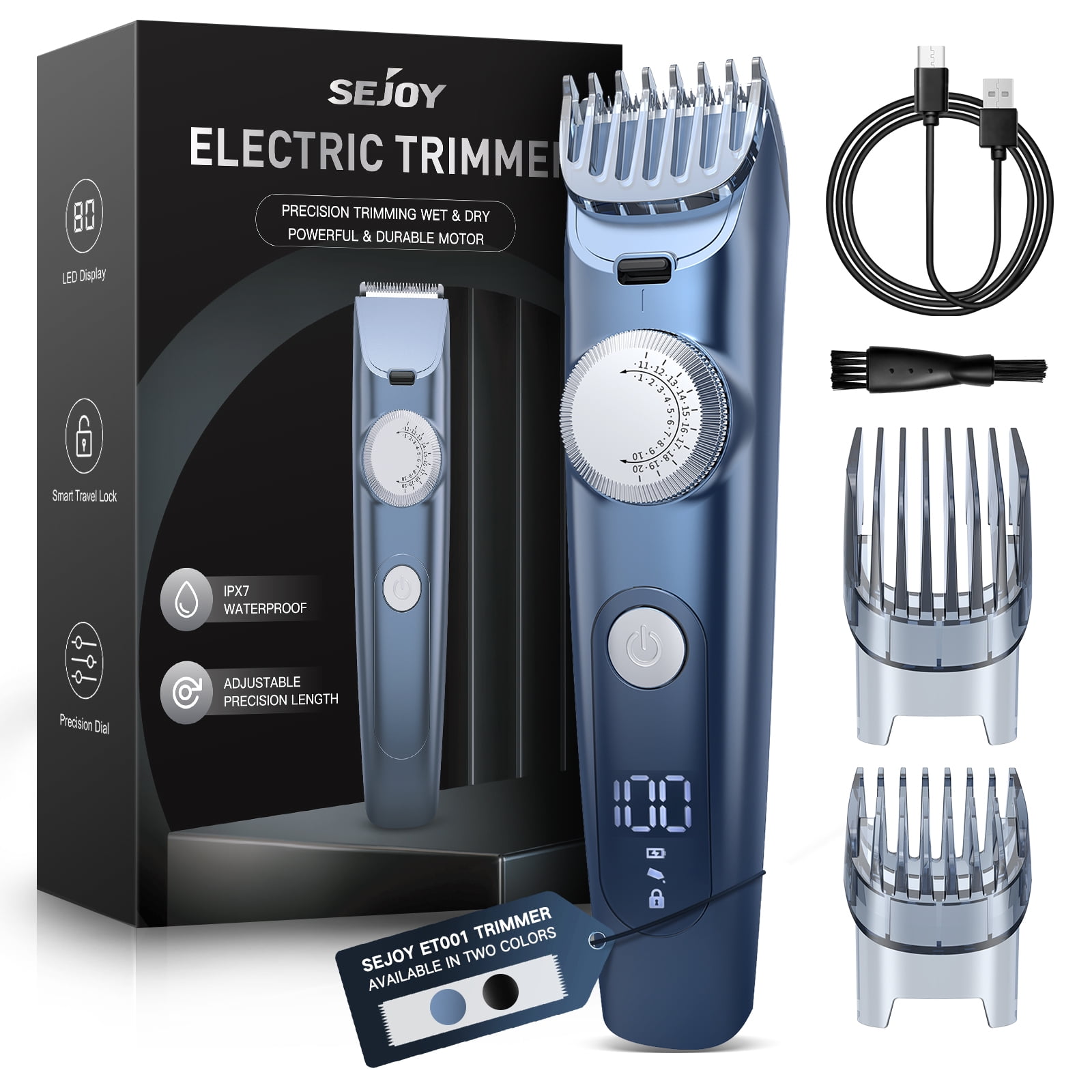 Sejoy Men's Groomer, Adjustable Beard & Mustache Trimmer, Cordless