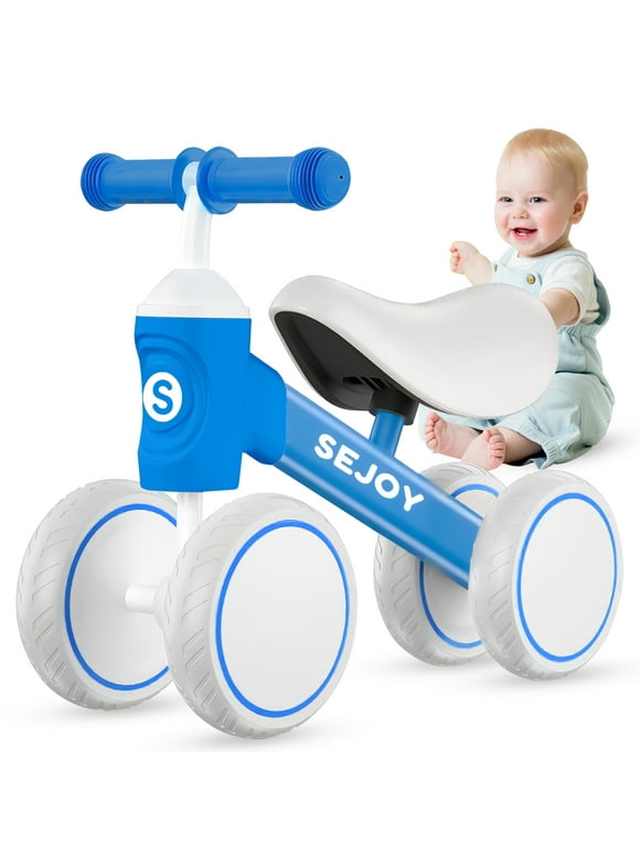 Sejoy Baby Balance Bike, 10-36 Month Kids Toddler Walker, 4 Wheels Riding Toys for Boys and Girls, First Birthday Gifts