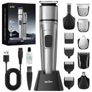 Sejoy Beard Trimmer for Men,Cordless Beard Trimming Kit with Electric Razor, Hair Clippers for Mustache Body Facial Nose Ear Hair Cutting, Ideal Shaver Gifts