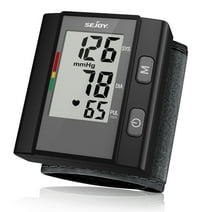 Sejoy Blood Pressure Monitor Wrist with Large Cuff, Automatic Digital Portable BP Machine with Heart Rate Detection,LCD Display,for Home Travel Use,120 Memories,Black