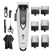Sejoy Cordless Hair Clippers for Men - Professional Grooming Trimmer with Rechargeable Battery and LED Display,Red