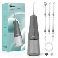Sejoy Cordless Oral Irrigator, Professional Dental Water Flosser with 300mL Tank, USB Rechargeable Teeth Cleaner for Home and Travel for Oral Care (Gray)