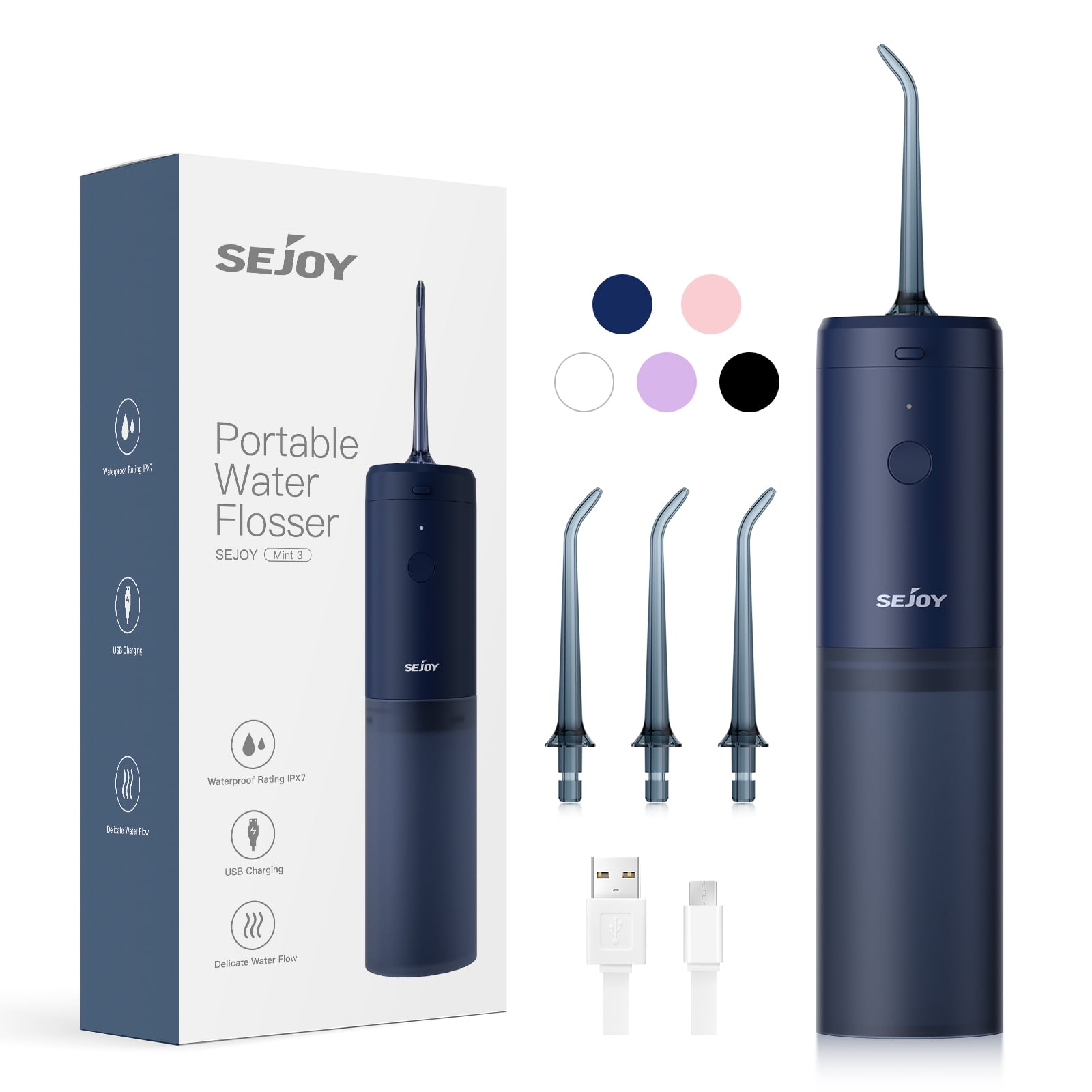 Sejoy Travel Mouth Floss, Cordless Water Flosser, Portable Oral