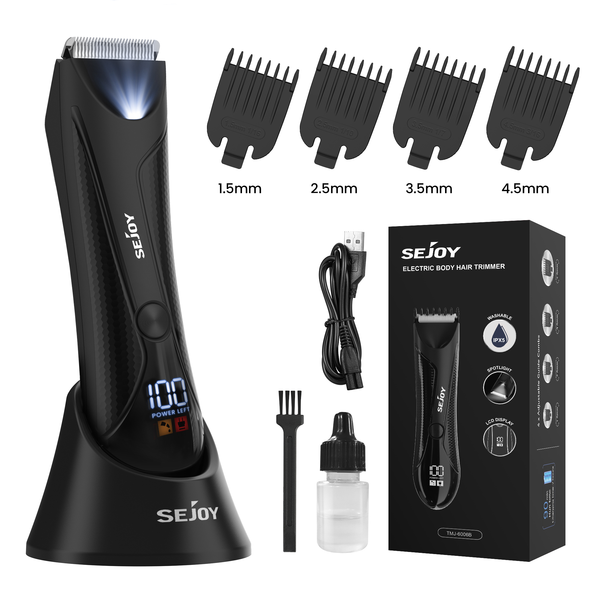 Body Hair Trimmer for Men Women, Electric Groin Bikini Ball Shaver