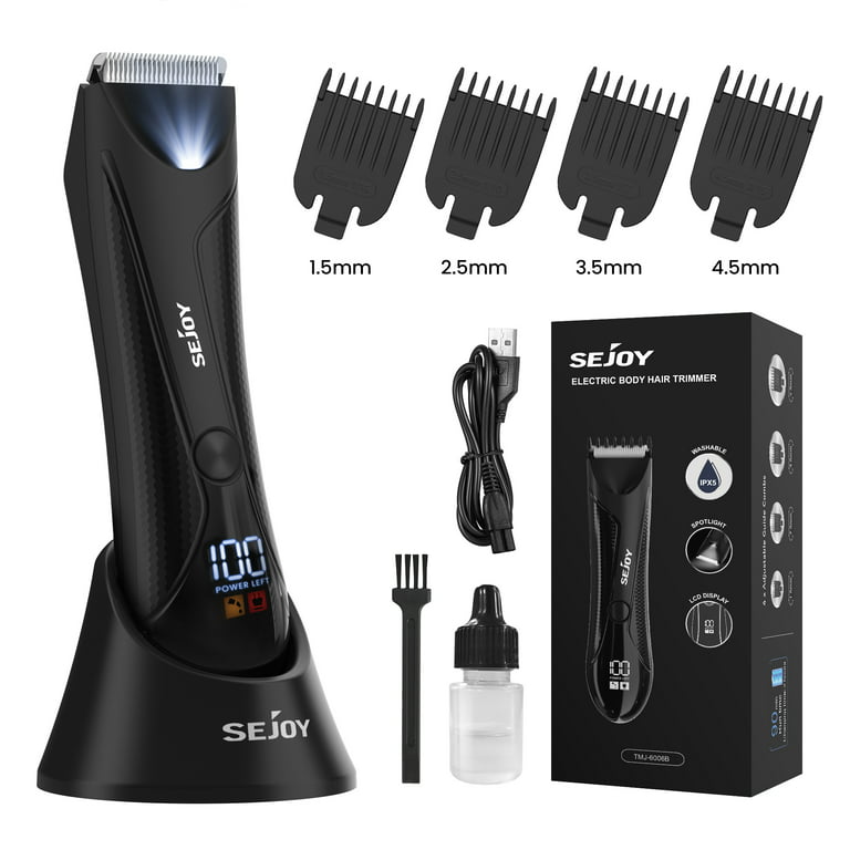 Livlig eksotisk Margaret Mitchell Sejoy Electric Body Hair Trimmer for Men Women,Groin Hair Wet/Dry Use Ball  Shaver,Washable Ceramic Blade Pubic Hair Trimmer Clipper Body Grooming Kit  with LCD Display,USB Recharge Dock & LED Light - Walmart.com
