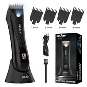 Sejoy Electric Body Hair Trimmer for Men & Women, Wet/Dry Use Hair Clipper Body Grooming Kit, Washable Blade, USB Recharge Dock & LED Light