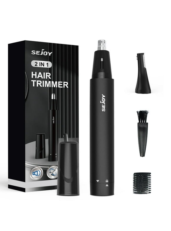Sejoy Electric Ear and Nose Hair Trimmer Wireless Eyebrow Removal Clipper for Men and Women Comfy Nostril Hair Cleaner，Black